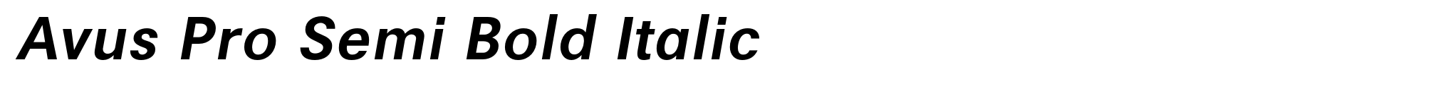 Avus Pro Semi Bold Italic image